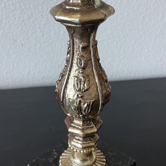 Hollywood Regency Candelabra // Five Arms // Marble Base Made in Italy // Dilly - Picture 4 of 7